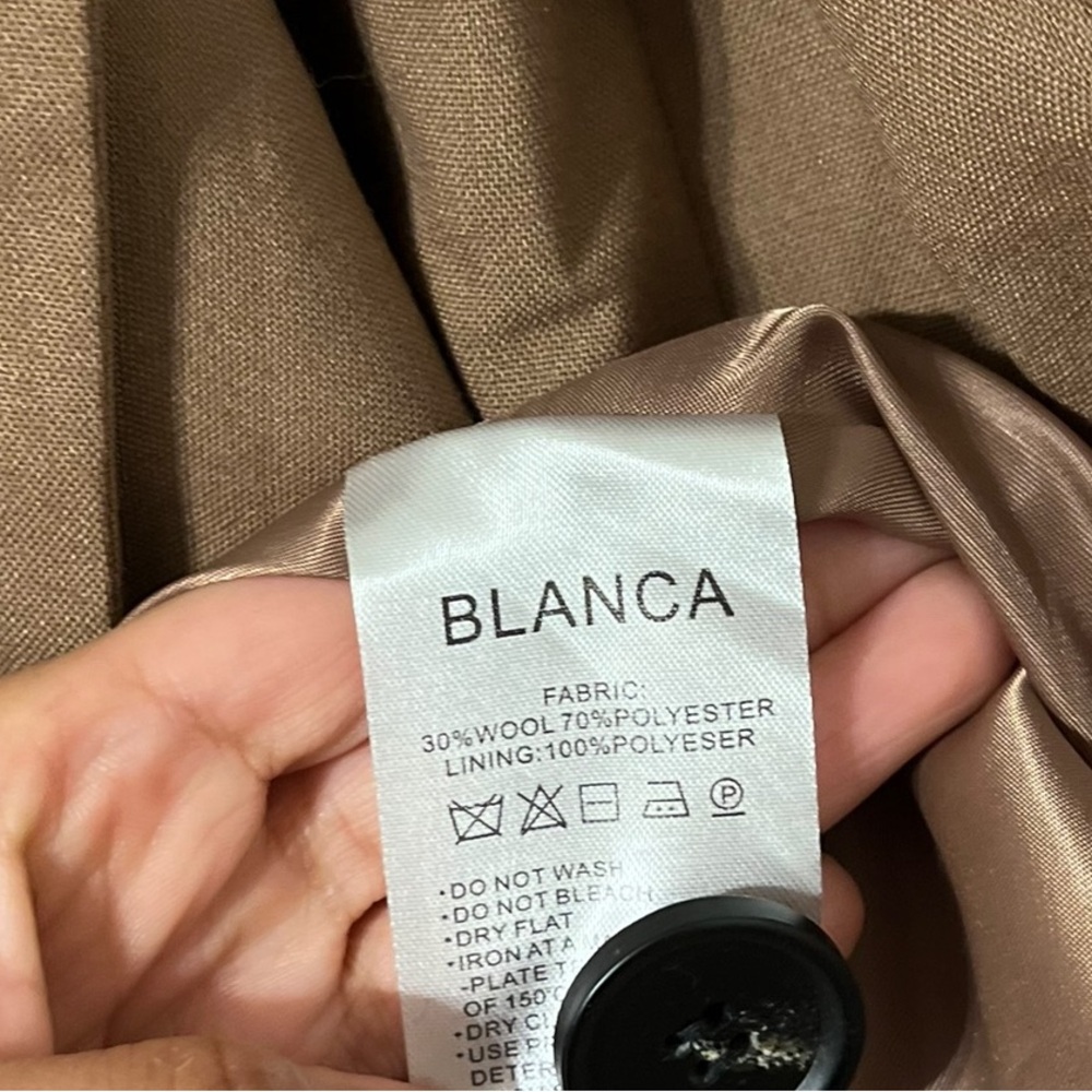 ✨ BLANCA Wool Carment Long Brown Trench Coat Jacket - Picture 7 of 9